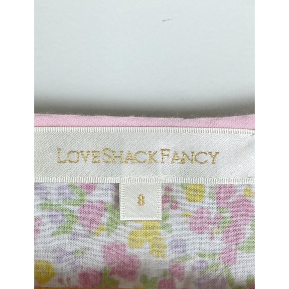 LoveShackFancy Marquise Floral Mini Dress‎ 8 Fruity Punch Pink Cotton Coquette - Picture 13 of 15